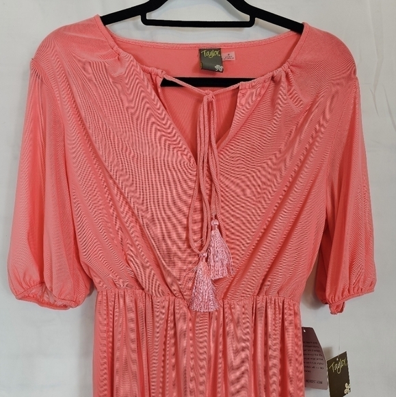 Taylor Short Sleeve Multi Pink Size 6 Maxi Dress NWT Casual Spring - Picture 4 of 9